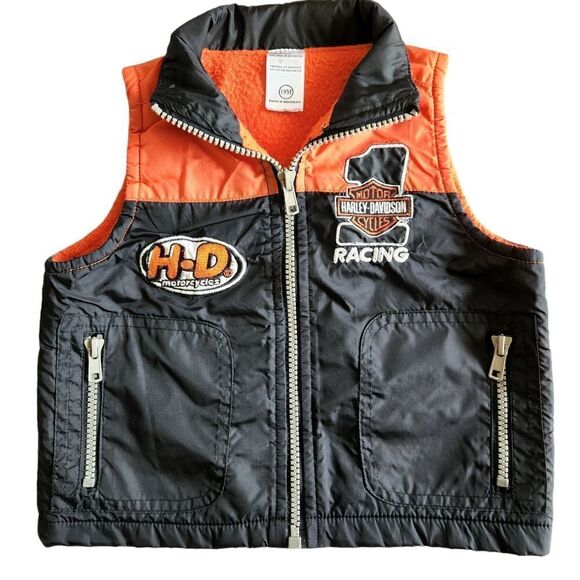 Harley Davidson Toddler Zip Front Vest Size 18 Months - Picture 1 of 4